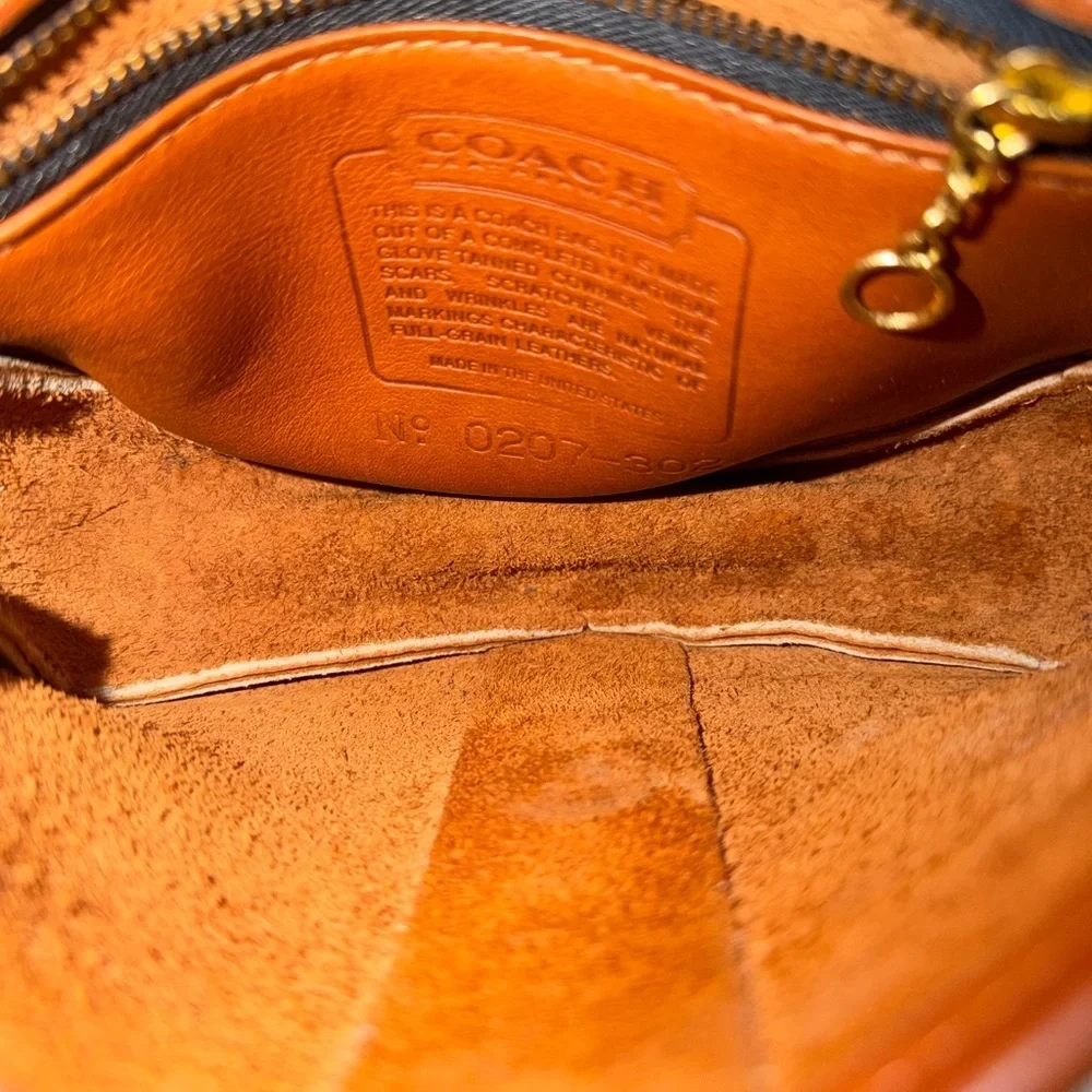 Vtg Coach Megan Tan Leather Crossbody Bag